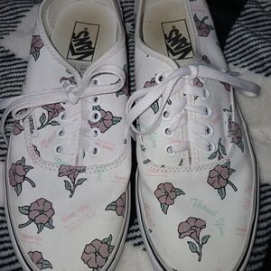 Vans Women's Floral White Sneakers